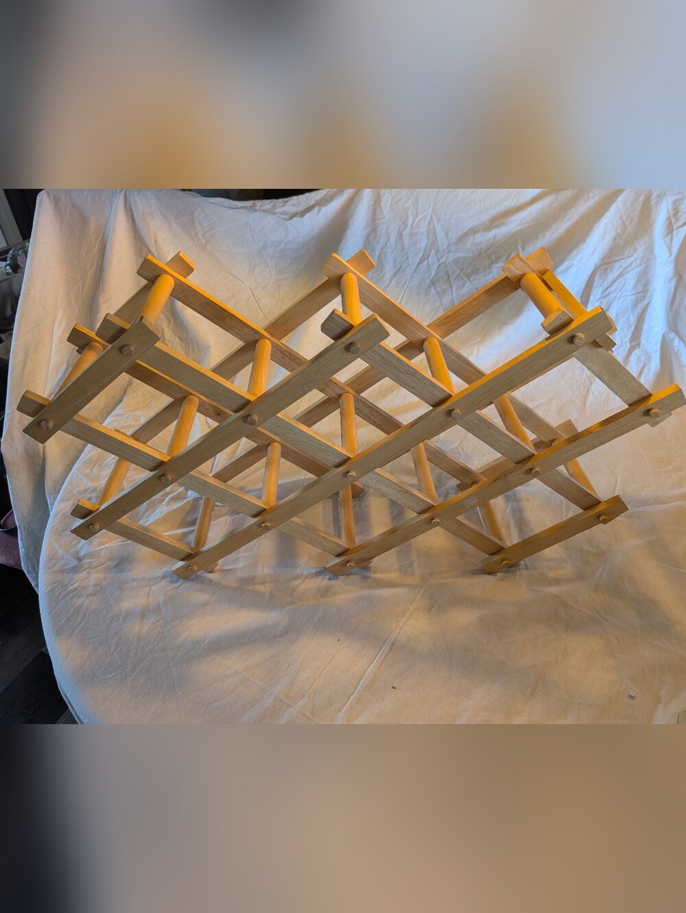 2/60$ Vintage Natural Wood Expandable Wine Rack - Light Wood